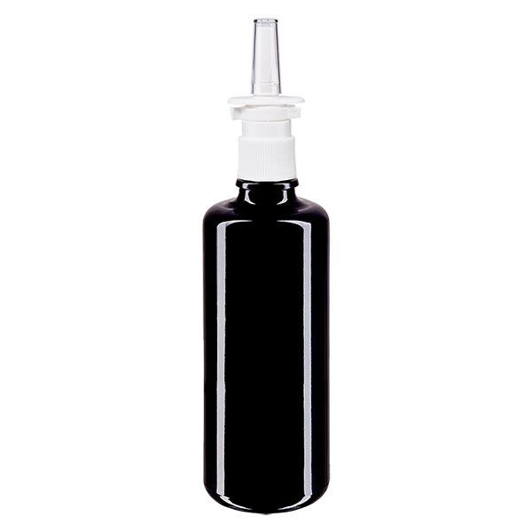 Apothekenflasche violett 50ml Nasenzerstäuber weiß Standard