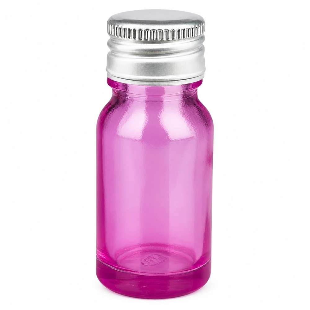 10ml Flasche 11mm Schraubverschluss Alu-Silberer Standard PurpleLine.UT18/10 Lila Glasflasche 10ml mit Schraubdeckel ideal für Aromatherapie und Parfümöle