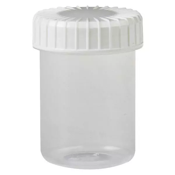 Transparente Schraubdose 40 ml mit gerilltem Verschwarz Transparente Schraubdose 40 ml mit gerilltem Verschwarz