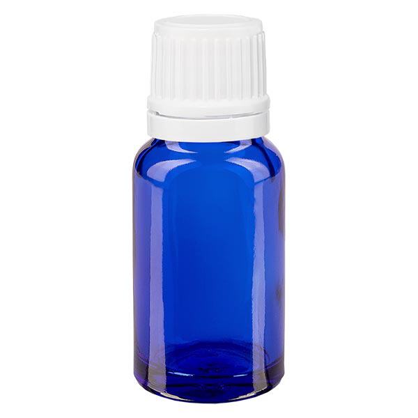Apothekenflasche blau 10ml Schraubverschluss weiß Originalitätsverschluss Apothekenflasche blau 10ml Schraubverschluss weiß Originalitätsverschluss