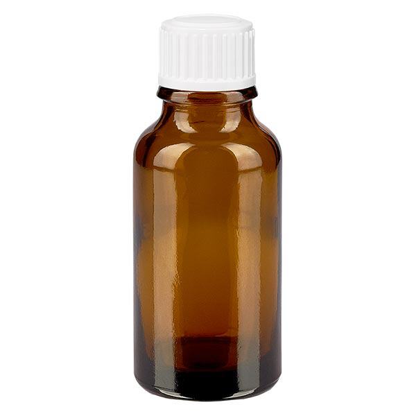 Apothekenflasche braun 20ml Schraubverschluss weiß Globuli Standard Apothekenflasche braun 20ml Schraubverschluss weiß Globuli Standard