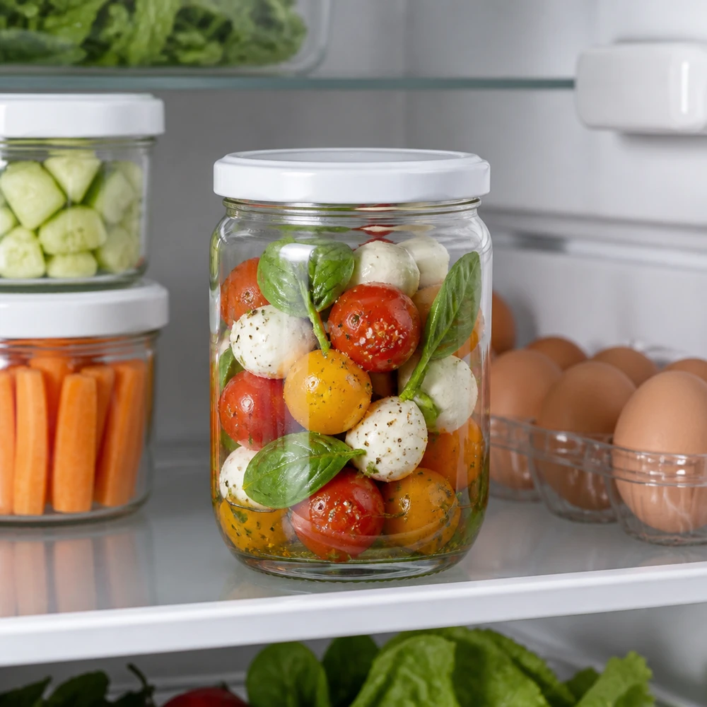 555ml Rundglas + BasicSeal Deckel weiss UNiTWIST UNiTWIST Rundglas 555ml zur Frischhaltung von Salat und Gemüse im Kühlschrank