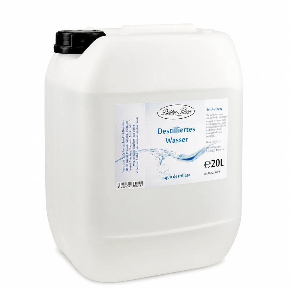 Destilliertes Wasser 20L Doktor-Klaus Weißer 20 Liter Wasserkanister mit destilliertem Wasser von Doktor-Klaus
