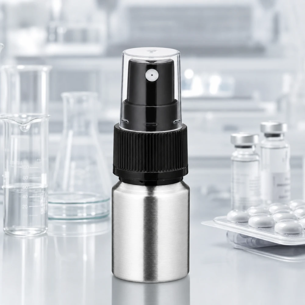 Professionelle 10ml Aluflasche mit Zerstäuber für Aromatherapie und therapeutische Anwendungen