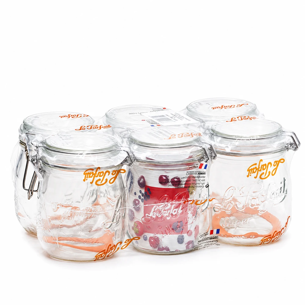 Le Parfait Super Vorratsglas 750ml mit Bügelverschluss aus Glas, luftdichte Aufbewahrung für Küche und Haushalt