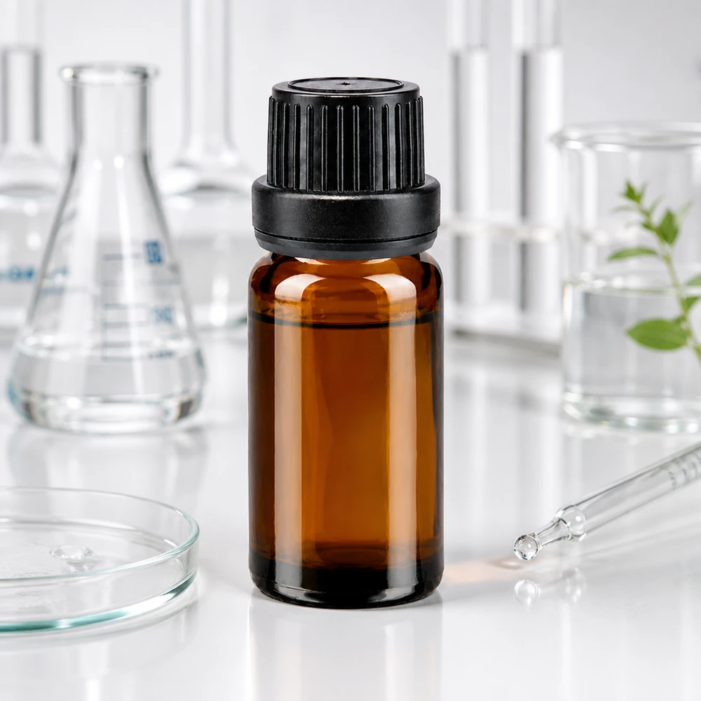 Braune Glasflasche 10ml mit kindersicherem Originalitätsverschluss und Präzisionstropfer 2mm