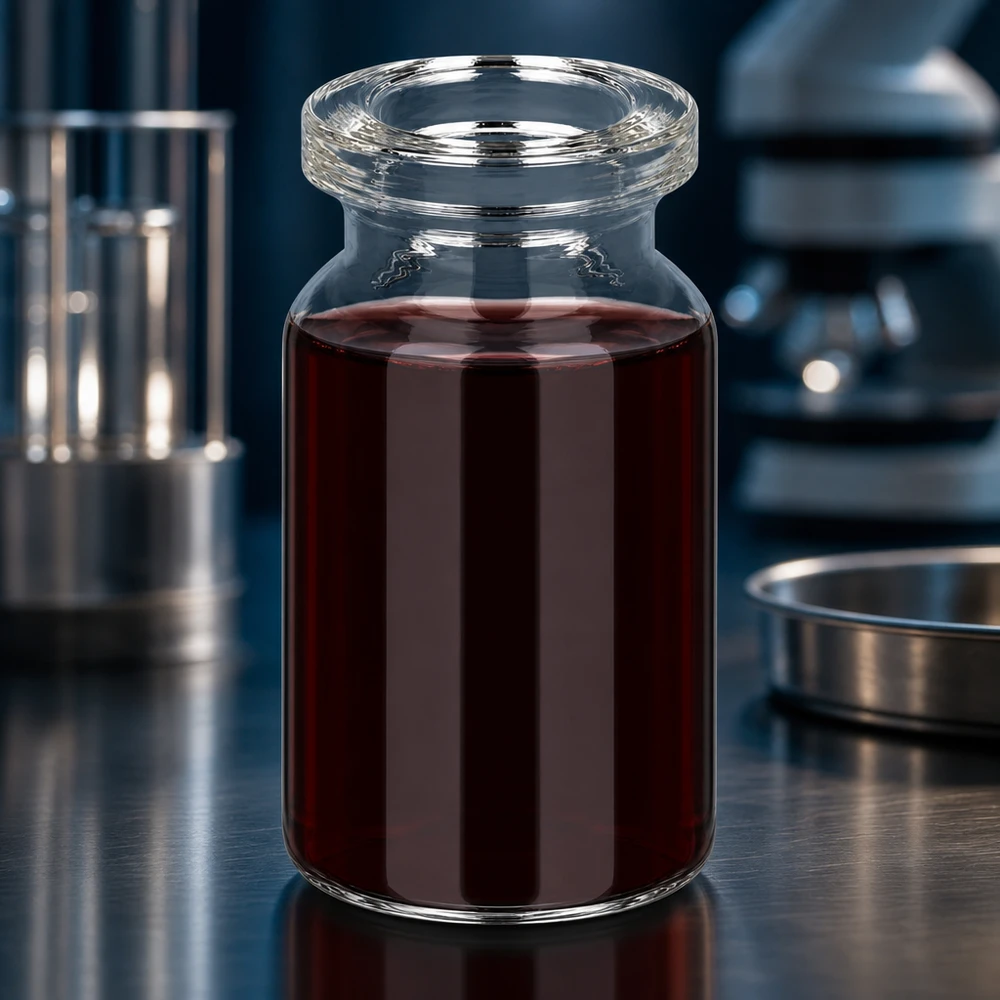 Injektionsflasche Klarglas 5ml Pharmazeutische Injektionsflasche 5ml Klarglas mit dunkel gefärbtem Wirkstoff und Bördelöffnung