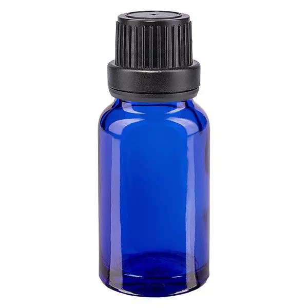 Apothekenflasche blau 10ml Schraubverschluss schwarz Dichteinlage Originalitätsverschluss