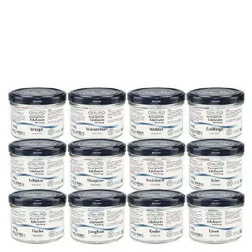 Set Nr.5 - 12 Sorten Sternzeichen Edelsteine Dok.