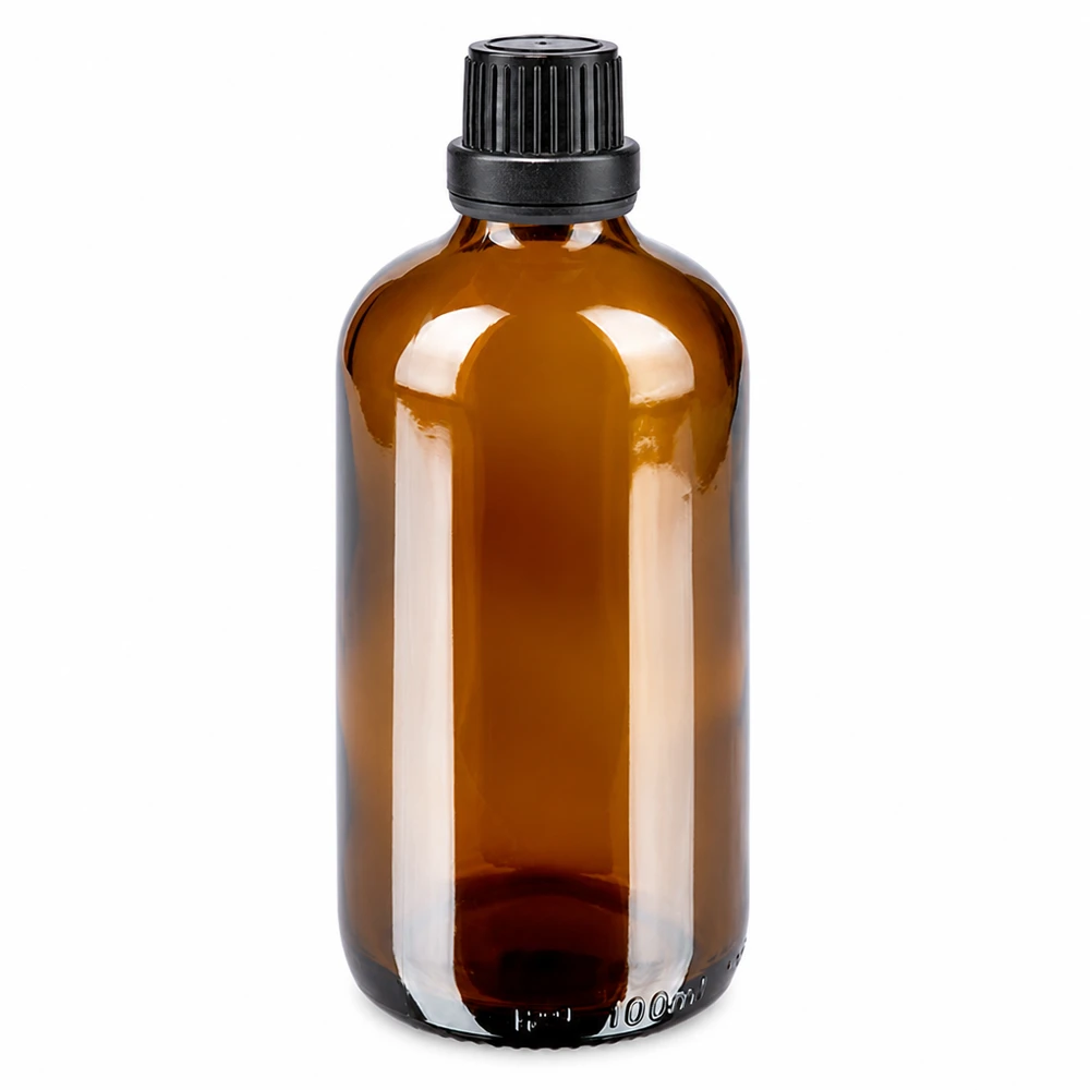 Braune Tropfflasche 100ml mit kindersicherem Originalverschluss aus hochwertigem ApoGlas