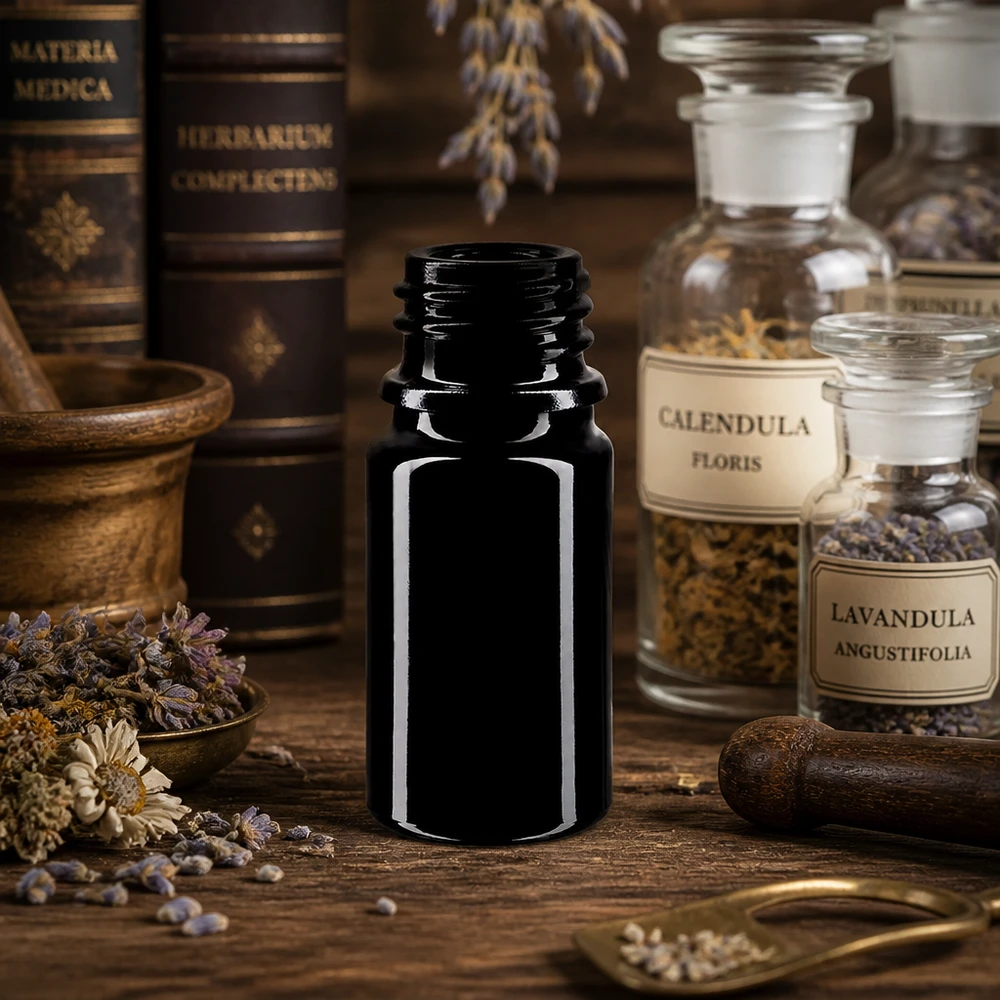 Violettglas Flasche 5ml DIN 18 (Mironglas) Nachhaltige 5ml Miron Violettglas Flasche Orion - wiederverwendbar für verschiedene Essenzen