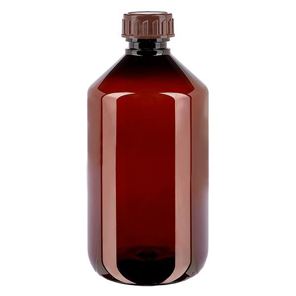 PET Flasche 500ml mit braunem Verschluss Standard