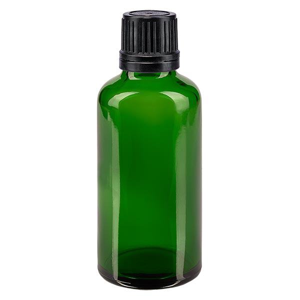 Apothekenflasche grün 50ml Schraubverschluss schwarz Giessring Originalitätsverschluss Apothekenflasche grün 50ml Schraubverschluss schwarz Giessring Originalitätsverschluss