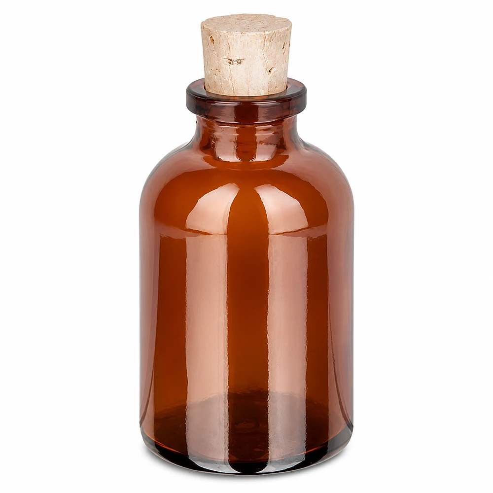 30ml Flasche aus dunklem Braunglas mit Naturkorken für ätherische Öle