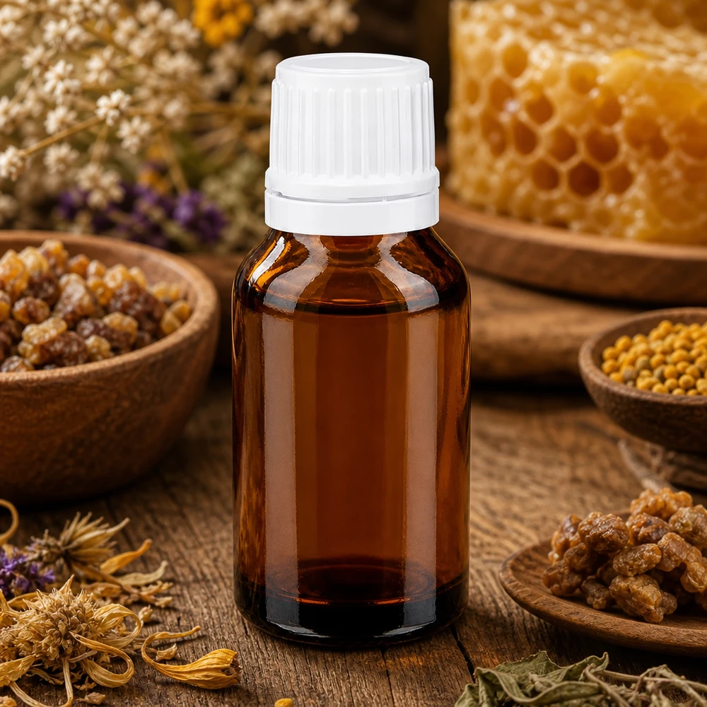 Apothekenflasche braun 15ml Schraubverschluss weiß Originalitätsverschluss Kleine Medizinflasche aus Braunglas 15ml mit Originalitätsverschluss und Naturheilmitteln