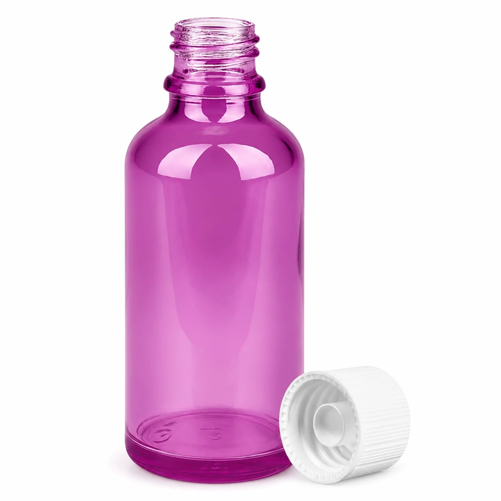 50ml Flasche 11mm Schraubverschluss weiss Standard PurpleLine UT18/50 50ml Laborflasche aus getöntem Glas mit Standardgewinde für professionelle Anwendungen
