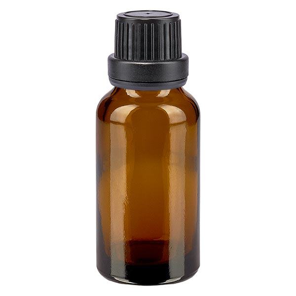 Apothekenflasche braun 20ml Tropfverschluss Giessring 2mm schwarz Originalitätsverschluss Apothekenflasche braun 20ml Tropfverschluss Giessring 2mm schwarz Originalitätsverschluss