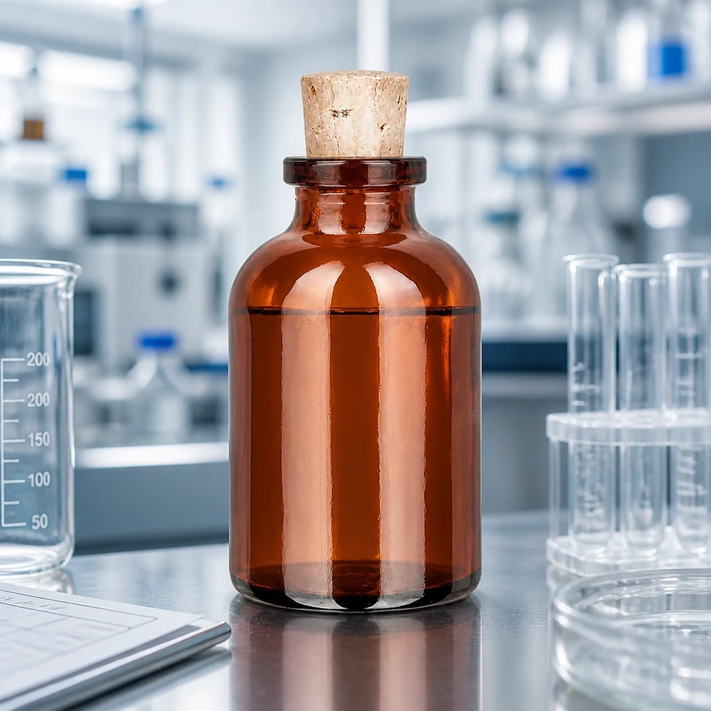 Dichte Braunglasflasche 30ml mit 11/14mm Korken für chemische Laborproben
