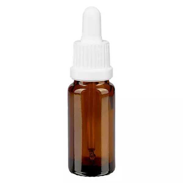 Apothekenflasche braun 10ml Pipette weiß Originalitätsverschluss Apothekenflasche braun 10ml Pipette weiß Originalitätsverschluss