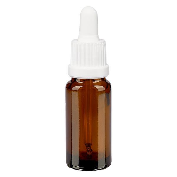 Apothekenflasche braun 10ml Pipette weiß Originalitätsverschluss