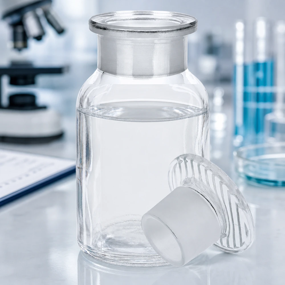 Laborglasflasche Rundschulter 100ml mit konischem Glasstopfen für Probenaufbewahrung