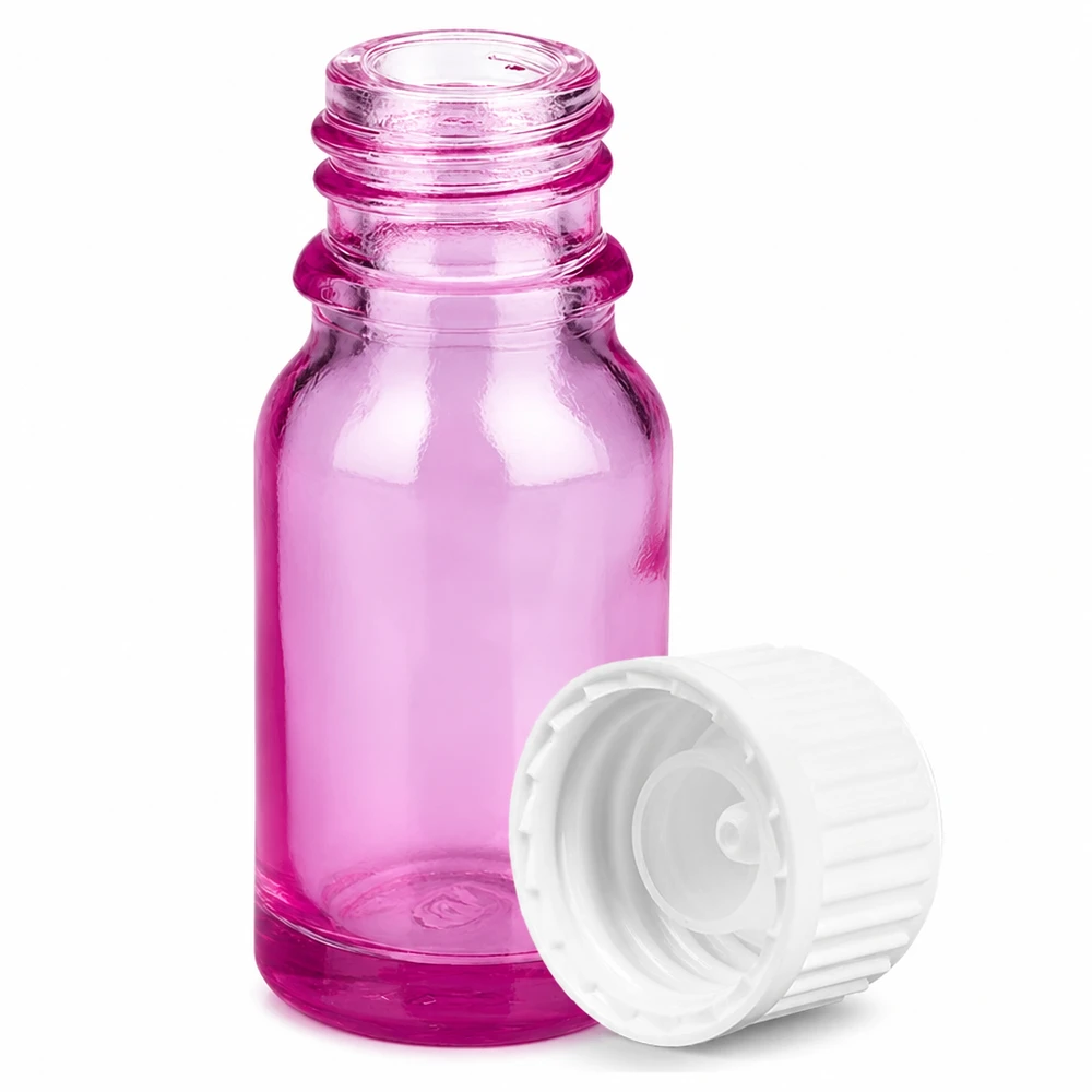 10ml (Globuli)Flasche.. 3mm Giessring weiß Standard PurpleLine. UT18/10 Violette 10ml Glasflasche mit Gewinde perfekt für Parfümproben und ätherische Ölmischungen