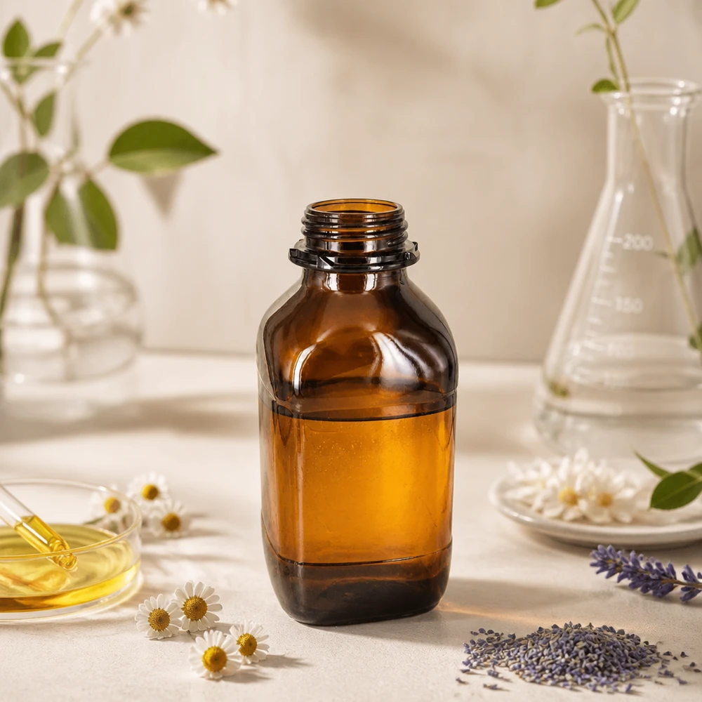 Premium Chemikalienflasche 1000ml aus schützendem Braunglas 1000ml Chemikalienflasche aus bernsteinfarbenem Glas für aromatherapeutische Mischungen