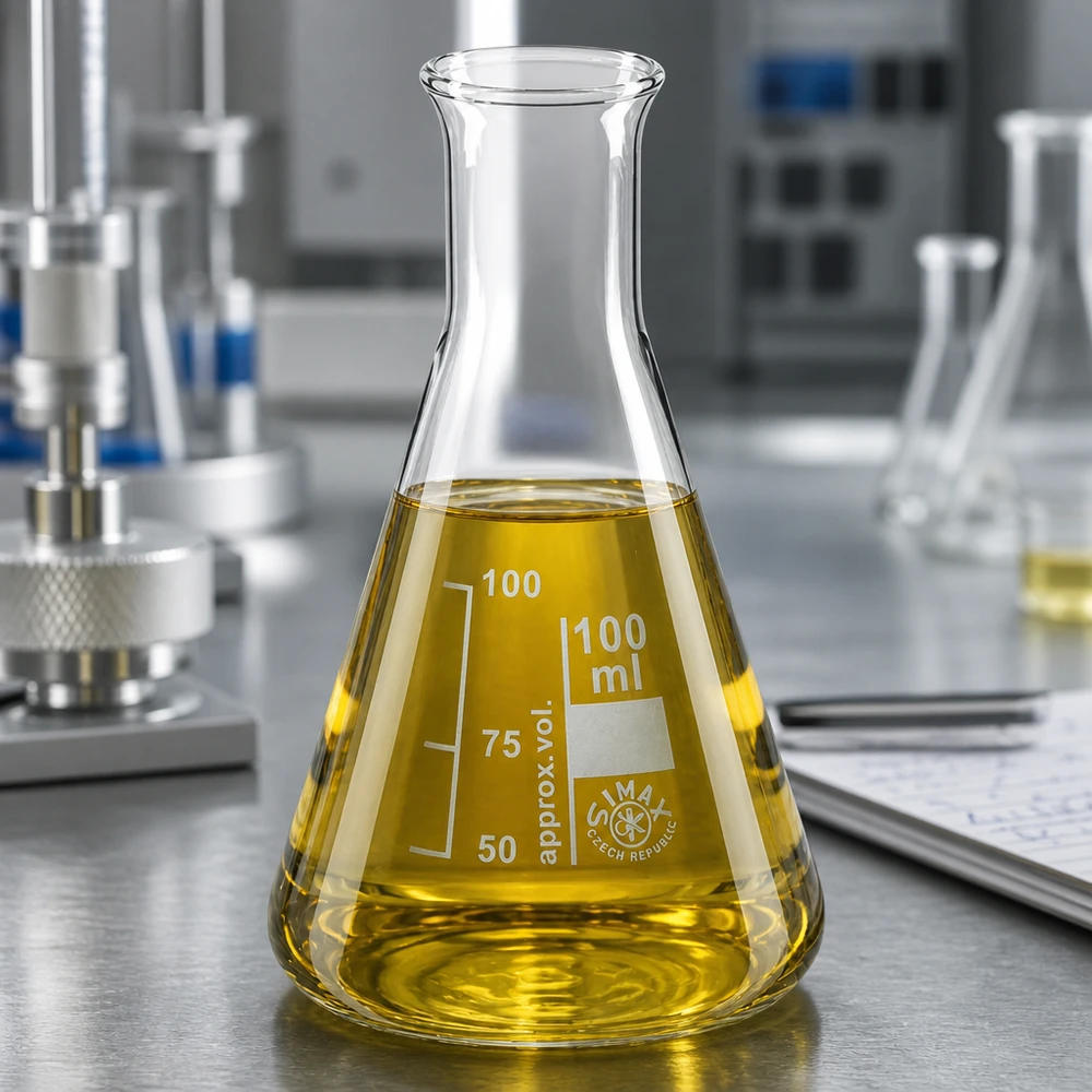 Transparenter Erlenmeyerkolben 100ml Enghals zur Beobachtung von chemischen Reaktionen im Labor