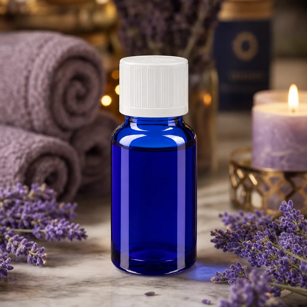 Kobaltblaue Apothekerflasche 10ml mit KiSi-Verschluss für ätherische Öle
