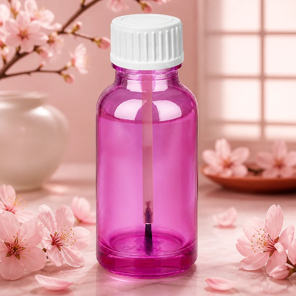 20ml Pinselflasche weiss Standard PurpleLine UT18/20 20ml Kosmetikflasche mit gerilltem Verschluss UT18/20 für sicheren und auslaufsicheren Transport