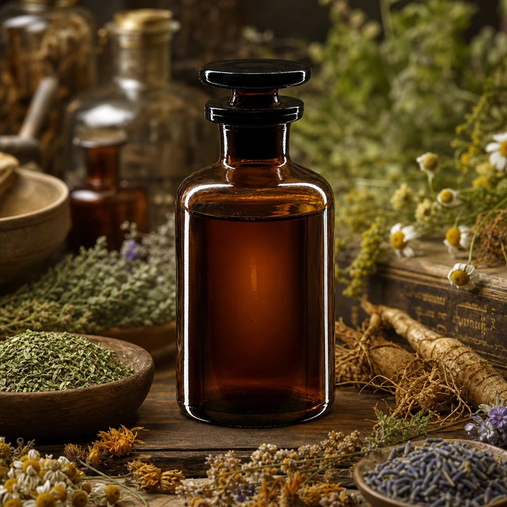 Medizinflasche Braunglas 50ml Enghals Glasstopfen für lichtempfindliche Naturheilmittel