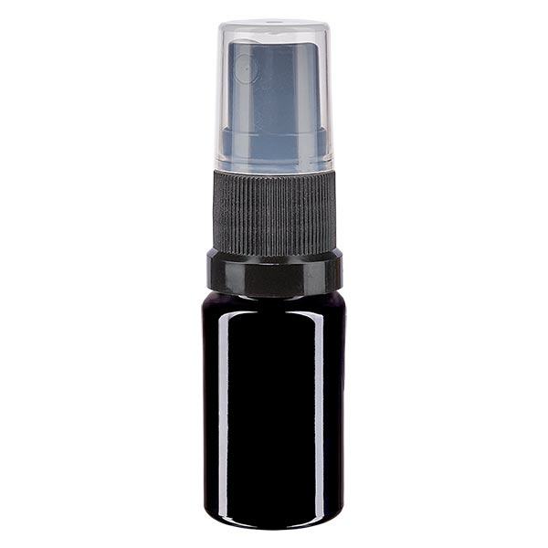 Apothekenflasche violett 5ml Sprayaufsatz schwarz