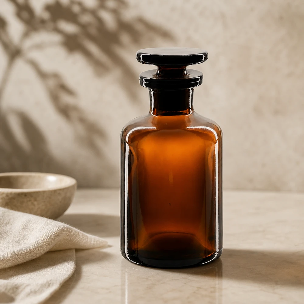 Vintage Apothekerflasche Braunglas 50ml Enghals dekorativ und funktional für Sammler