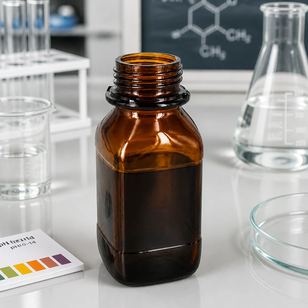 250ml Chemikalienflasche Vierkantflasche 250ml braun für platzsparende Aufbewahrung von Chemikalien und Reagenzien