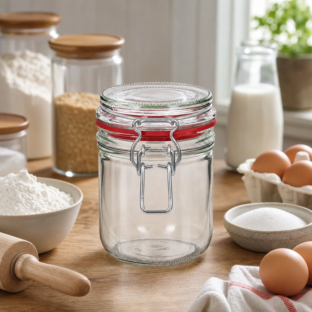 400ml Vorratsglas Typ G mit Bügelverschluss UN.. Vielseitiges 400ml Einweckglas mit Metallbügel perfekt für Pantry und Vorratsschrank