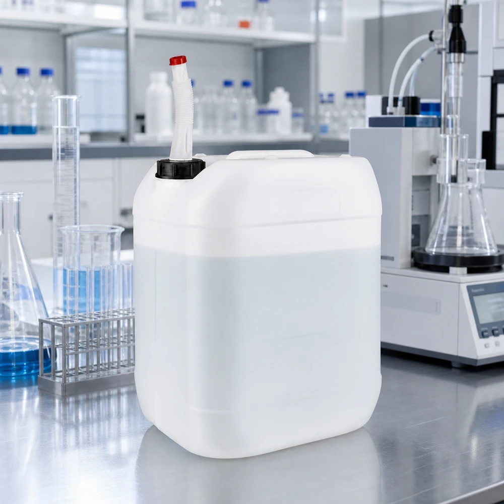 Kanister 20 Liter mit Auslaufrohr Flex Lebensmittelechter Kunststoffkanister 20 Liter mit Flex-Auslaufrohr für sichere Chemikalienaufbewahrung