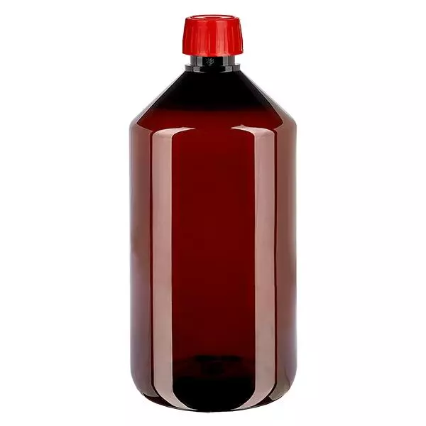PET Flasche 750ml mit EntgasungsVerschluss rot