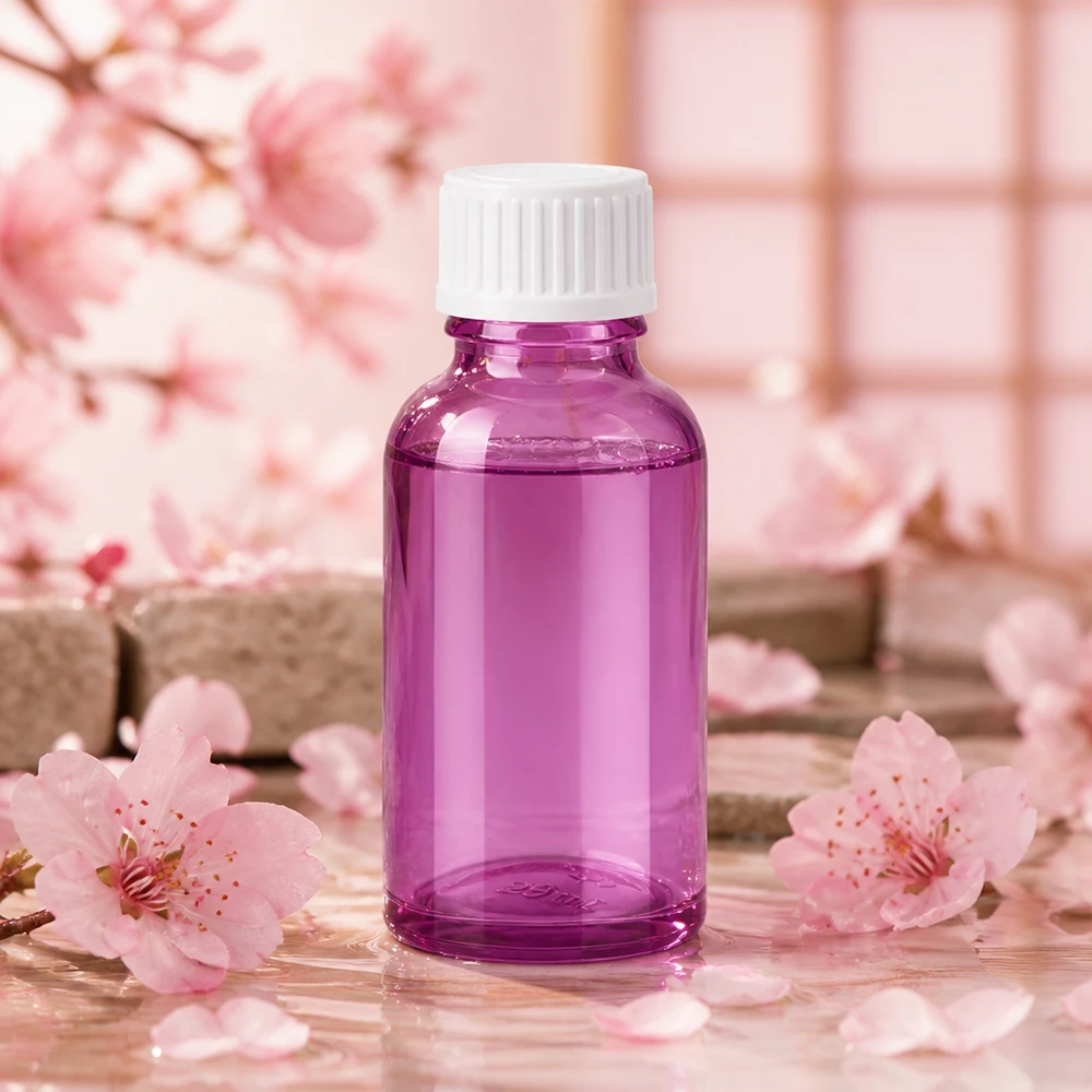30ml (Globuli)Flasche.. 3mm Giessring weiß Standard PurpleLine. UT18/30 30ml Violettglas mit weißem Tropfverschluss perfekt für präzise Dosierung von Ölen