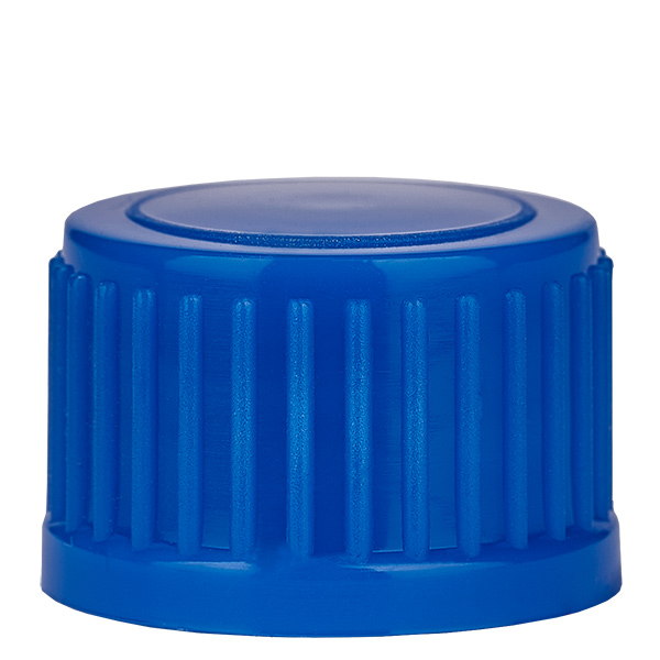 Schraubverschluss, blau, DIN18, Standard