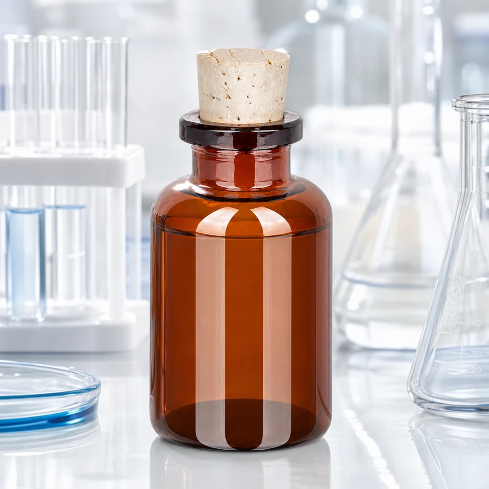 Flasche Braunglas 20ml mit Korken 11/14mm Kompakte 20ml Flasche aus dunklem Braunglas mit Kork für Chemikalien und Essenzen