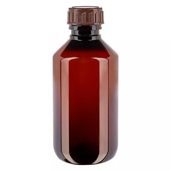 PET Flasche 200ml mit braunem Verschluss Standard PET Flasche 200ml mit braunem Verschluss Standard