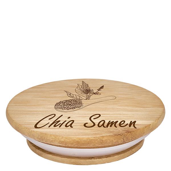 Holzdeckel "Chia Samen" für WECK RR100 Holzdeckel "Chia Samen" für WECK RR100