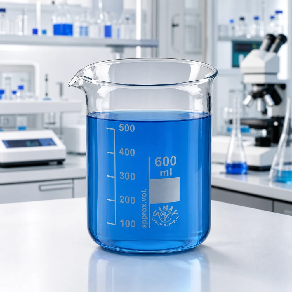 Borosilikatglas Becherglas 600ml chemikalienresistent mit Ausguss für Labor und Forschung