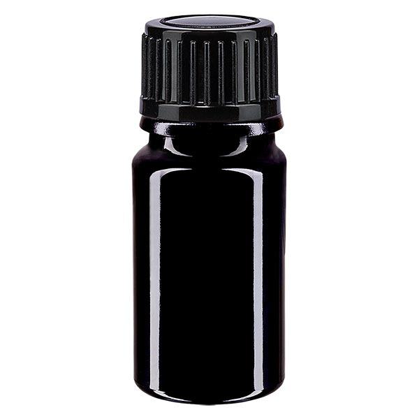 Apothekenflasche violett 5ml Schraubverschluss schwarz Standard