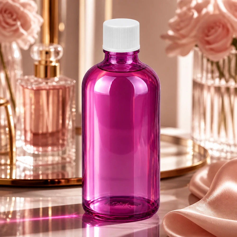 100ml Flasche 11mm Schraubverschluss weiss Standard PurpleLine UT18/100 Premium 100ml Flasche in Violett mit weißem Deckel für professionelle Aromatherapie-Anwendungen