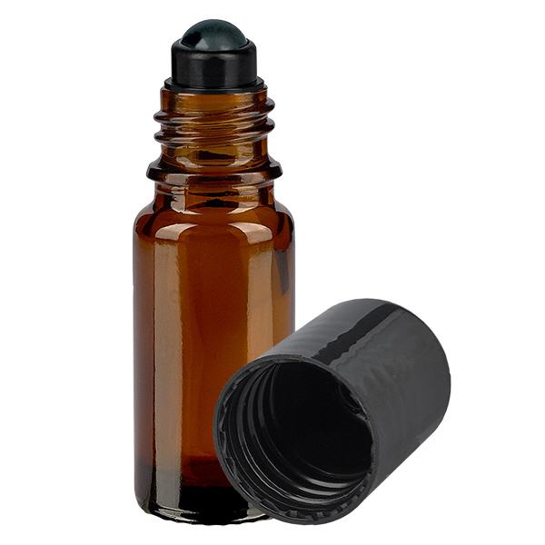 Apothekenflasche braun 10ml Roll-On Verschluss schwarz Apothekenflasche braun 10ml Roll-On Verschluss schwarz
