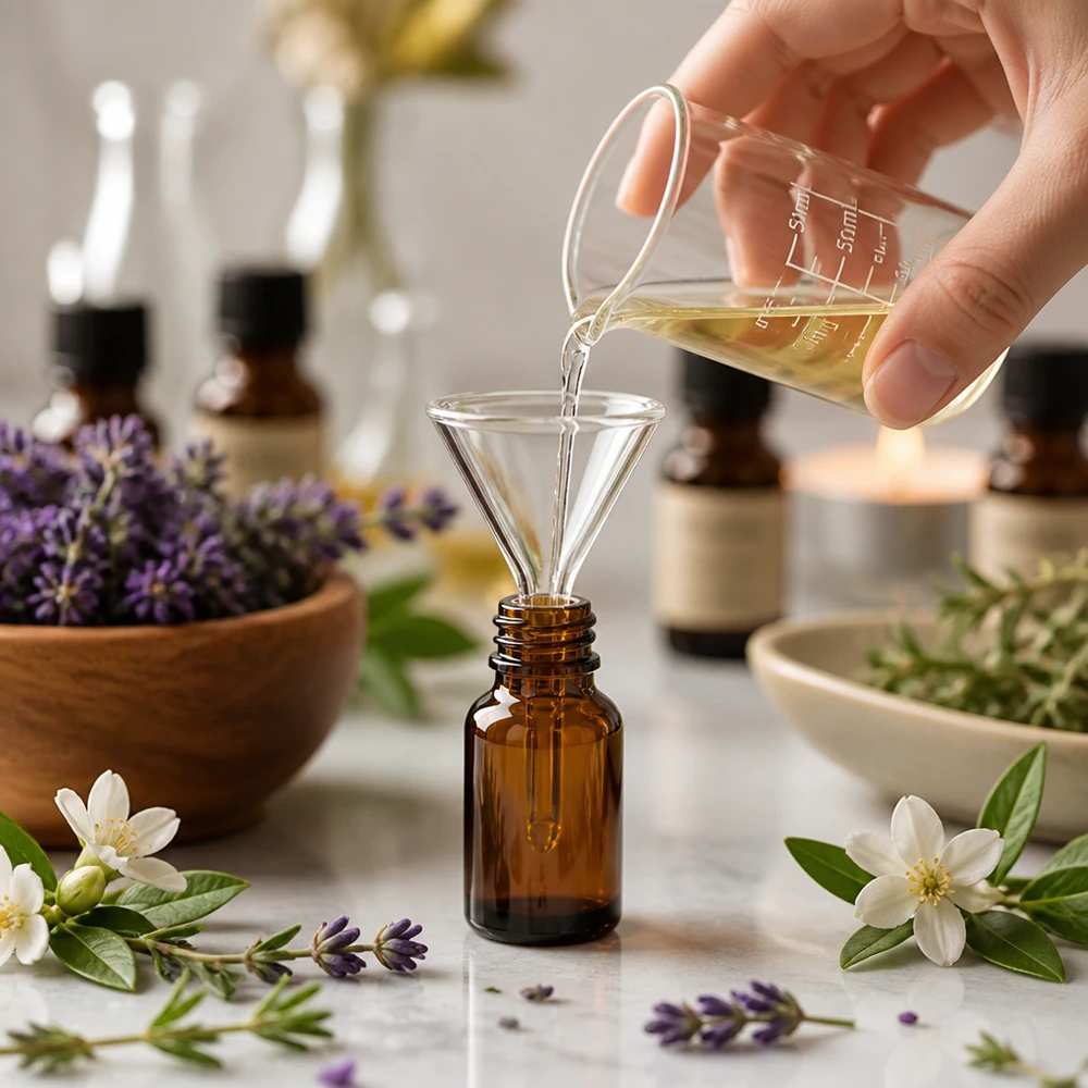 Trichter ø30mm Kalk-Soda, Winkel 60°, Kurzstil Professioneller Glastrichter 60 Grad Winkel aus Kalk-Soda für Aromatherapie und Laboranwendungen