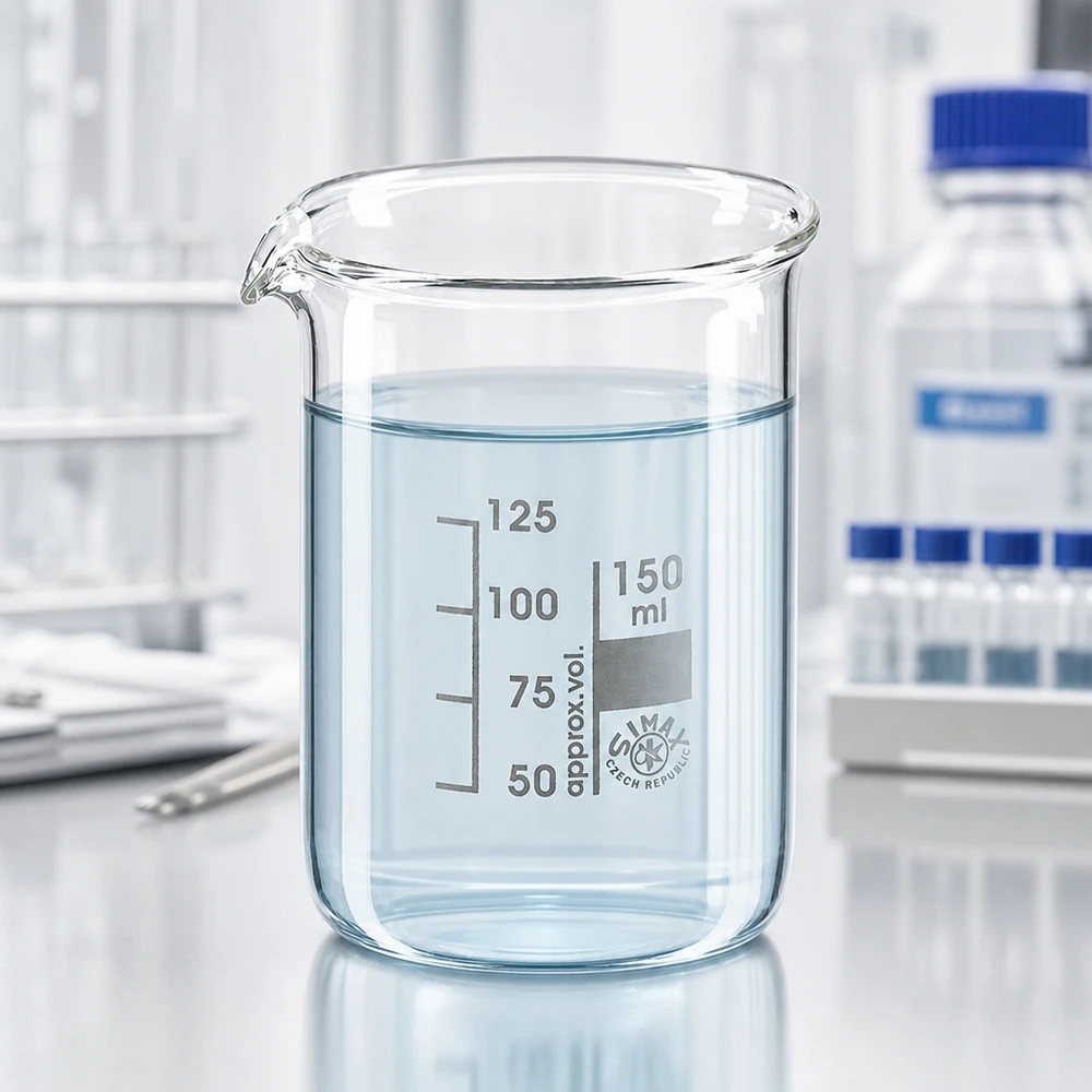 Säurebeständiges Glasgefäß 150ml mit deutlicher Graduierung für analytische Arbeiten