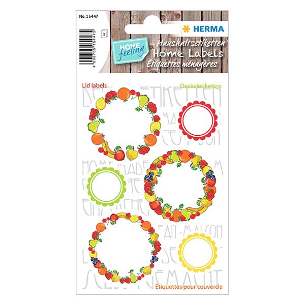 Deckeletiketten "Obst" (18 Aufkleber) ø24/43mm Deckeletiketten "Obst" (18 Aufkleber) ø24/43mm