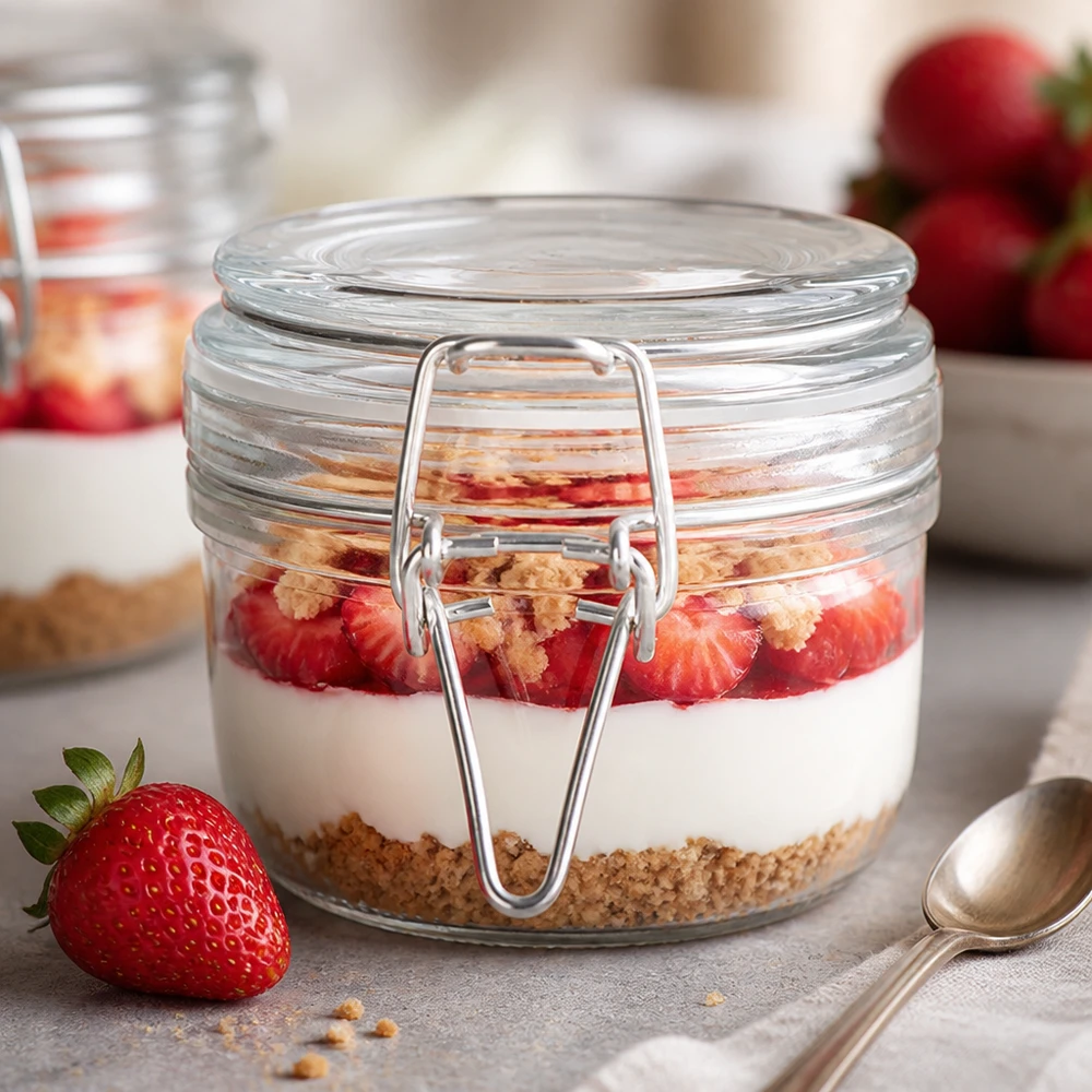 Handliches 200ml Vorratsglas mit Bügelverschluss optimal für Portionierung von Müsli und Snacks